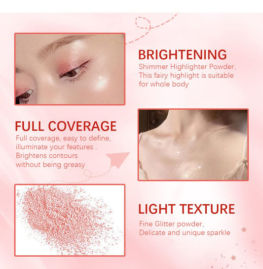 ✨ Fairy Highlight Powder 🌈 Shimmer Blush & Body Glow – Fantasy Purple #04