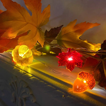 🎃 30LED Pumpkin String Lights – Fall, Halloween & Thanksgiving Décor 🍂✨