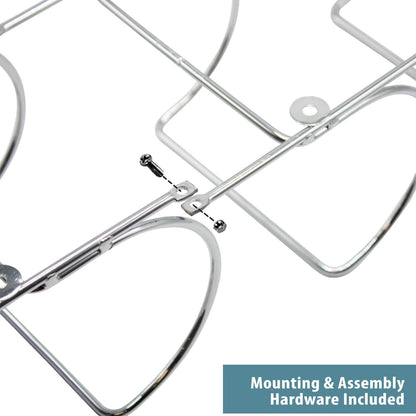 Towel Rack Wall Mount – 6 Compartments of Silver Metal Towel Holder for Bathroom Decor Sets