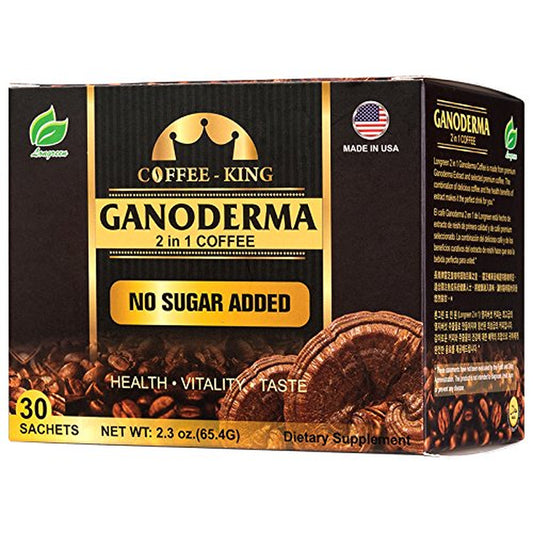 Ganoderma Coffee - Reishi Coffee Mix- Instant 2-In-1 Mushroom Coffee. All Natural Ganoderma Lucidum with Instant Coffee. a Non Sugar Dietary Supplement to Replace Regular Coffee - 30 Sachets