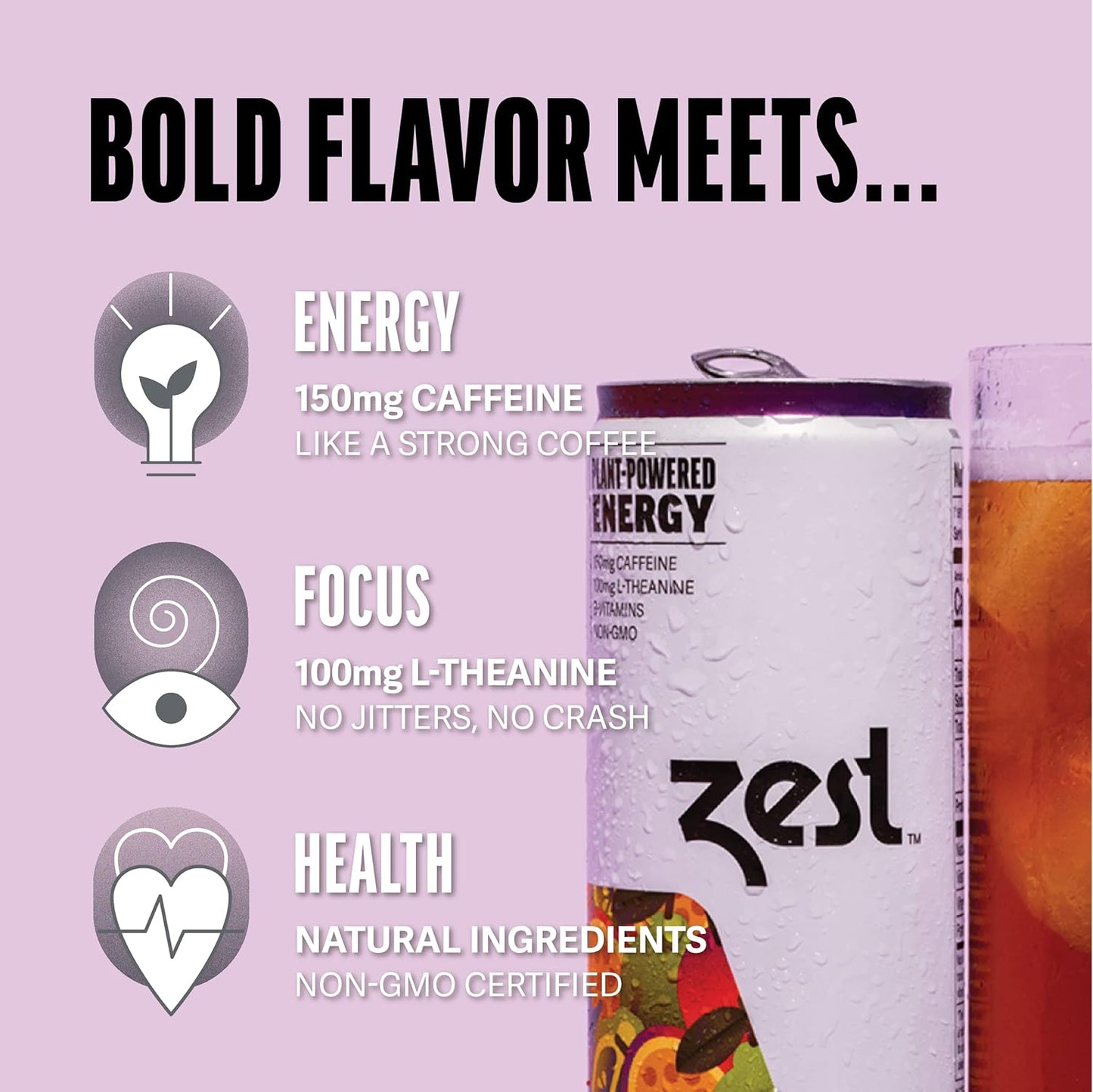 “Plant-Powered Energy Sparkling Drink 🍓🥭 Passionfruit Berry | 150mg Caffeine + L-Theanine Boost”