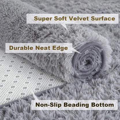 Modern Soft Fluffy Carpet for Living Room, Bedroom and Children'S Room, Grey, 4'X6 '.