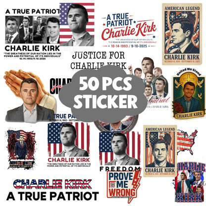 Charlie Kirk Patriot Stickers Bundle