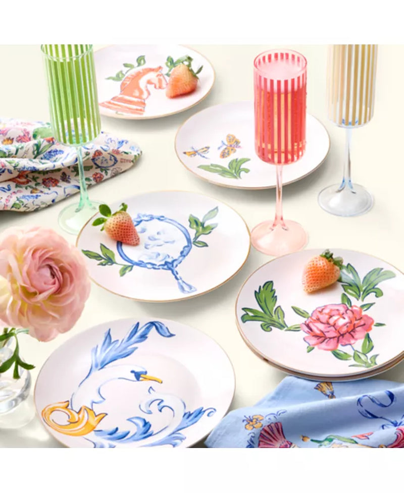 Flower Show 6-Piece Ceramic Appetizer Plate Set, Exclusively at