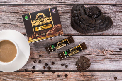 Ganoderma Coffee - Reishi Coffee Mix- Instant 2-In-1 Mushroom Coffee. All Natural Ganoderma Lucidum with Instant Coffee. a Non Sugar Dietary Supplement to Replace Regular Coffee - 30 Sachets