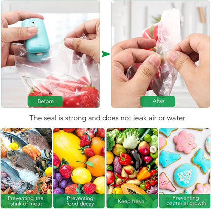 ✨ Mini Bag Sealer & Cutter – 2-in-1 Portable Heat Sealer for Chips, Snacks & Food Storage | Handheld Resealer for Plastic & Cereal Bags (Green)