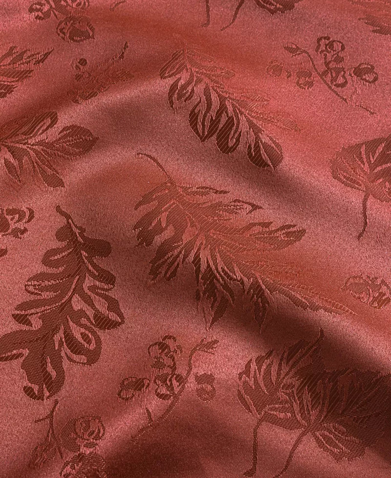 Elegant Woven Leaves Jacquard Damask Tablecloth, 60" X 120"
