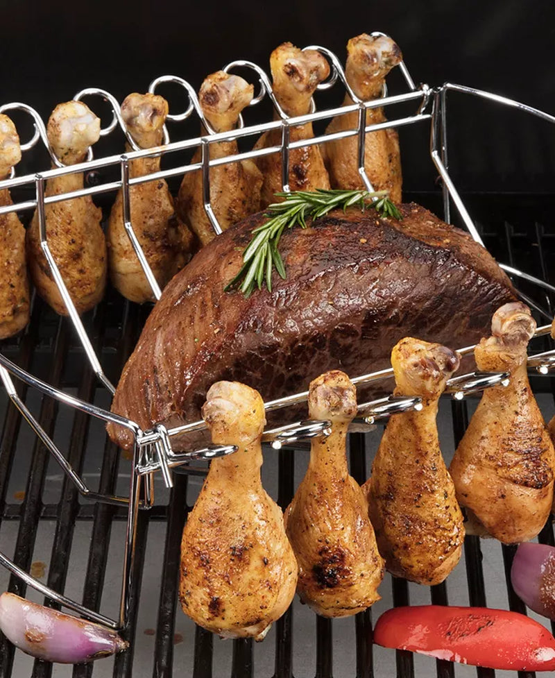 4-In-1 BBQ Basket and Drumstick Rack