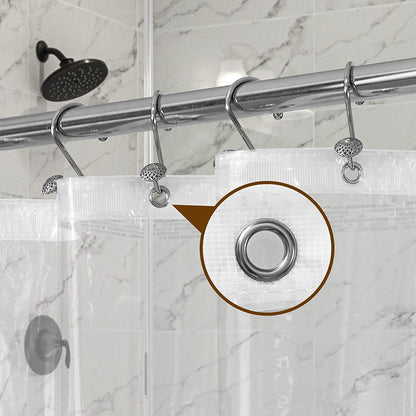 Plastic Shower Liner Clear - Premium PEVA Shower Curtain Liner with Rustproof Grommets and 3 Magnets, Waterproof Cute Lightweight Standard Size Bathroom Curtains - Clear