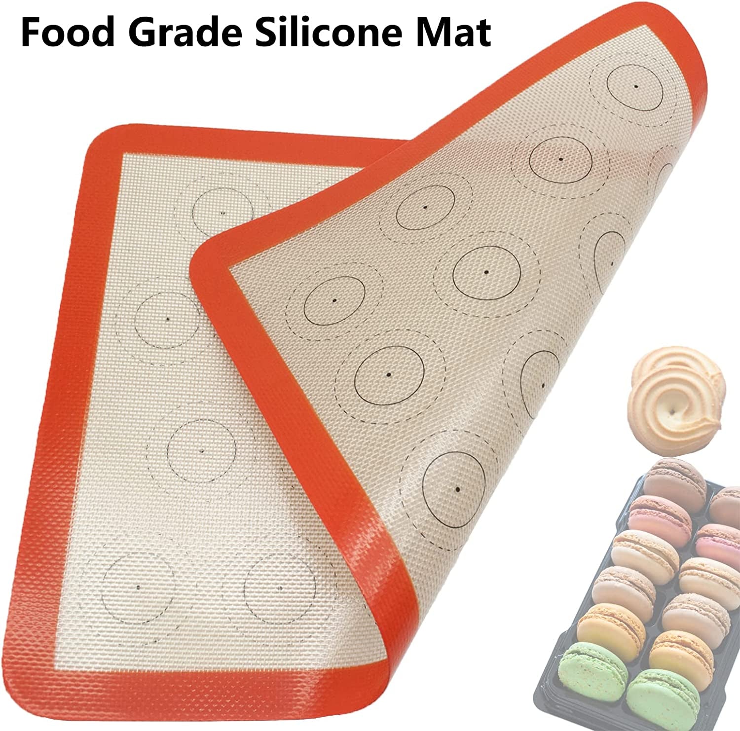 ✨ Silicone Baking Mats – Set of 4 Non-Stick Reusable Liners | Fits 11"x17" Half Sheet & 8"x12" Quarter Sheet Pans | Perfect for Cookies, Macarons, Bread & Pastries