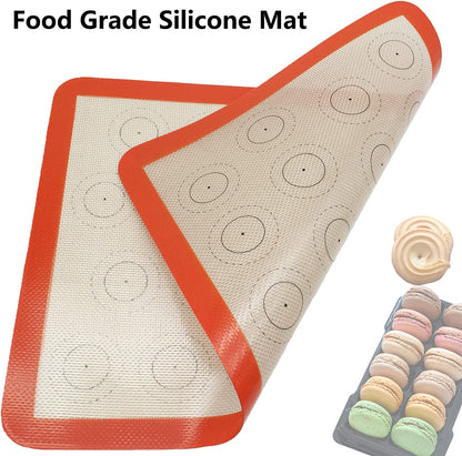 ✨ Silicone Baking Mats – Set of 4 Non-Stick Reusable Liners | Fits 11"x17" Half Sheet & 8"x12" Quarter Sheet Pans | Perfect for Cookies, Macarons, Bread & Pastries