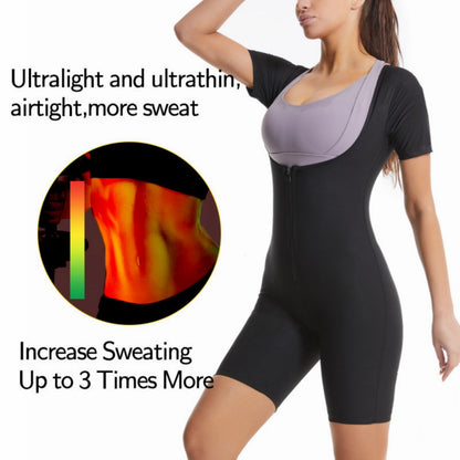 Women’s Sauna Suit 🔥 3-in-1 Sweat Vest, Waist Trainer & Full Body Shaper – Black+Blue XL