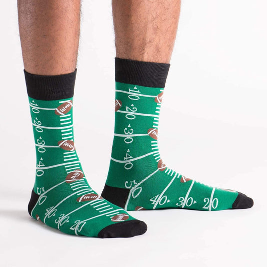 Sock It To Me Men’s Crew Socks – Fun Football Design, Comfy Cotton Blend