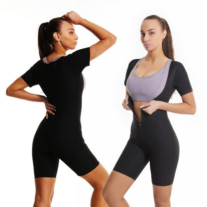 Women’s Sauna Suit 🔥 3-in-1 Sweat Vest, Waist Trainer & Full Body Shaper – Black+Blue XL