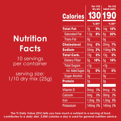 Low Carb Chocolate Chip Cookie Mix – Keto Approved, 8.8 oz Pouch