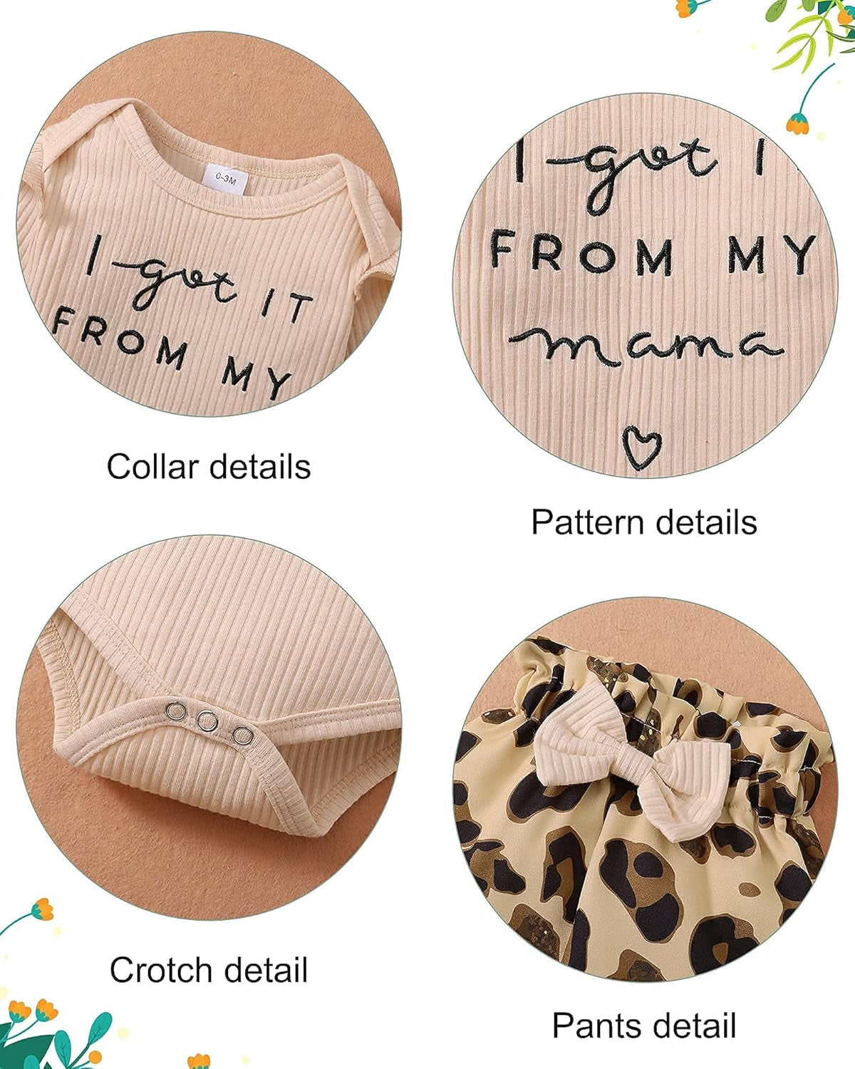 Baby Girl Outfit Set – Ruffle Romper, Floral Pants & Headband (0–18 Months)